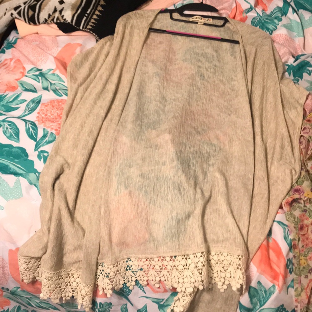 Beige Tan Cardigan Lacey